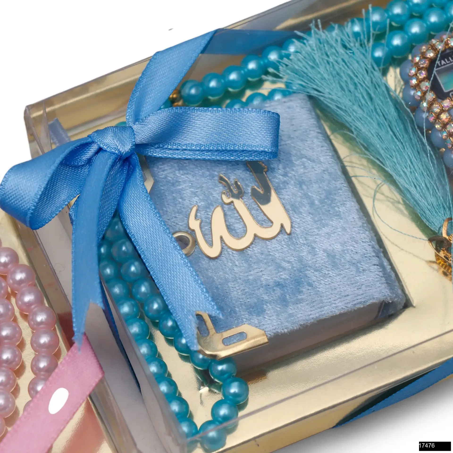 Asetat Kutu Icerisinde Mikro Kuran Zikirmatik Inci Tesbih Seti