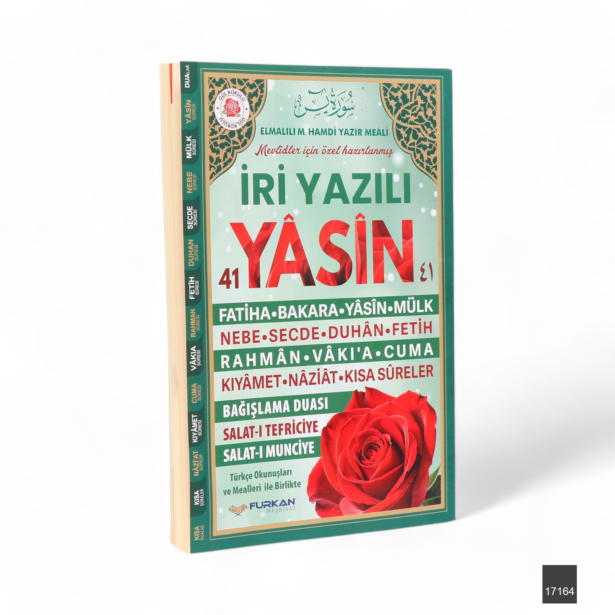 Fn Orta Boy 192 Sayfa Iri Yazili Karton Kapak Yasin   Yesil