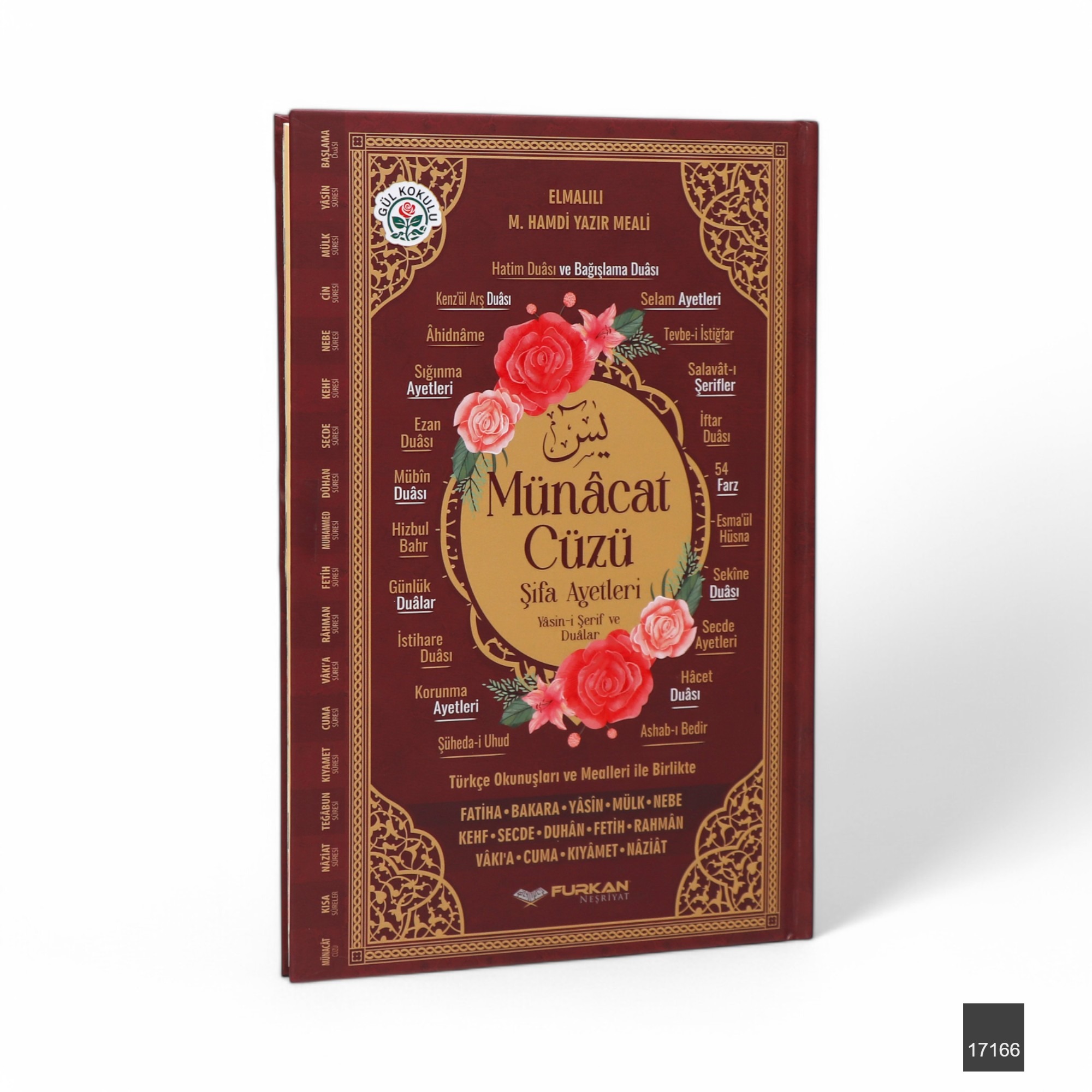 Fn Orta Boy 224 Sayfa Munacat Cuzu Sivama Kapak Yasin   Bordo