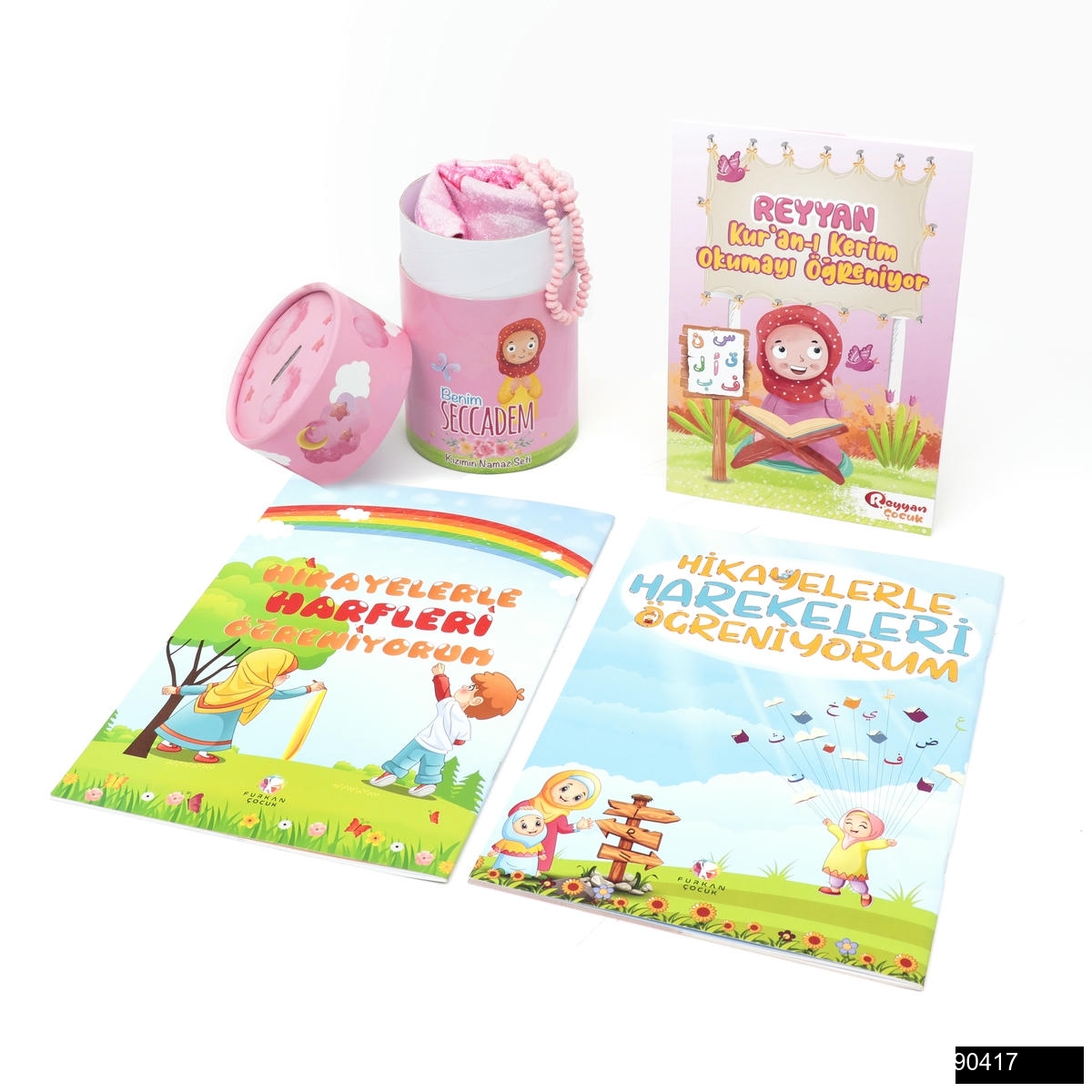 Furkan Cocuk   Hikayelerle Harekeleri Ogreniyorum Hikayelerle Harfleri Ogreniyorum Reyyan Cocuk   Kuran Kerim Okumayi Ogreniyorum Elif Ba Furkan Nesriyat Cocuk Serisi Kumbarali Silindir Kutu Turkce Reyyan Cocuk   Seccade 4570 Gul Kokulu Tesbih