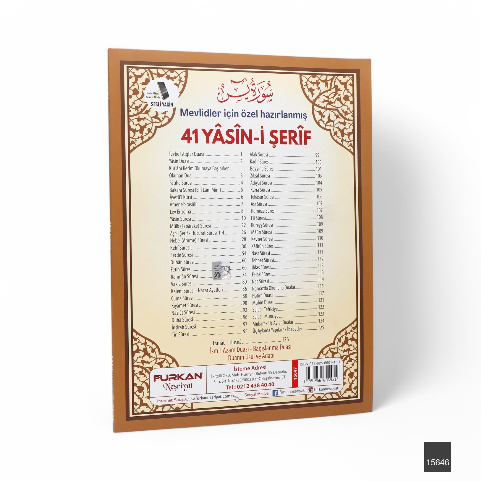 Marifet Cami Boy 128 Sayfa 3lu Karton Kapak 41 Yasin