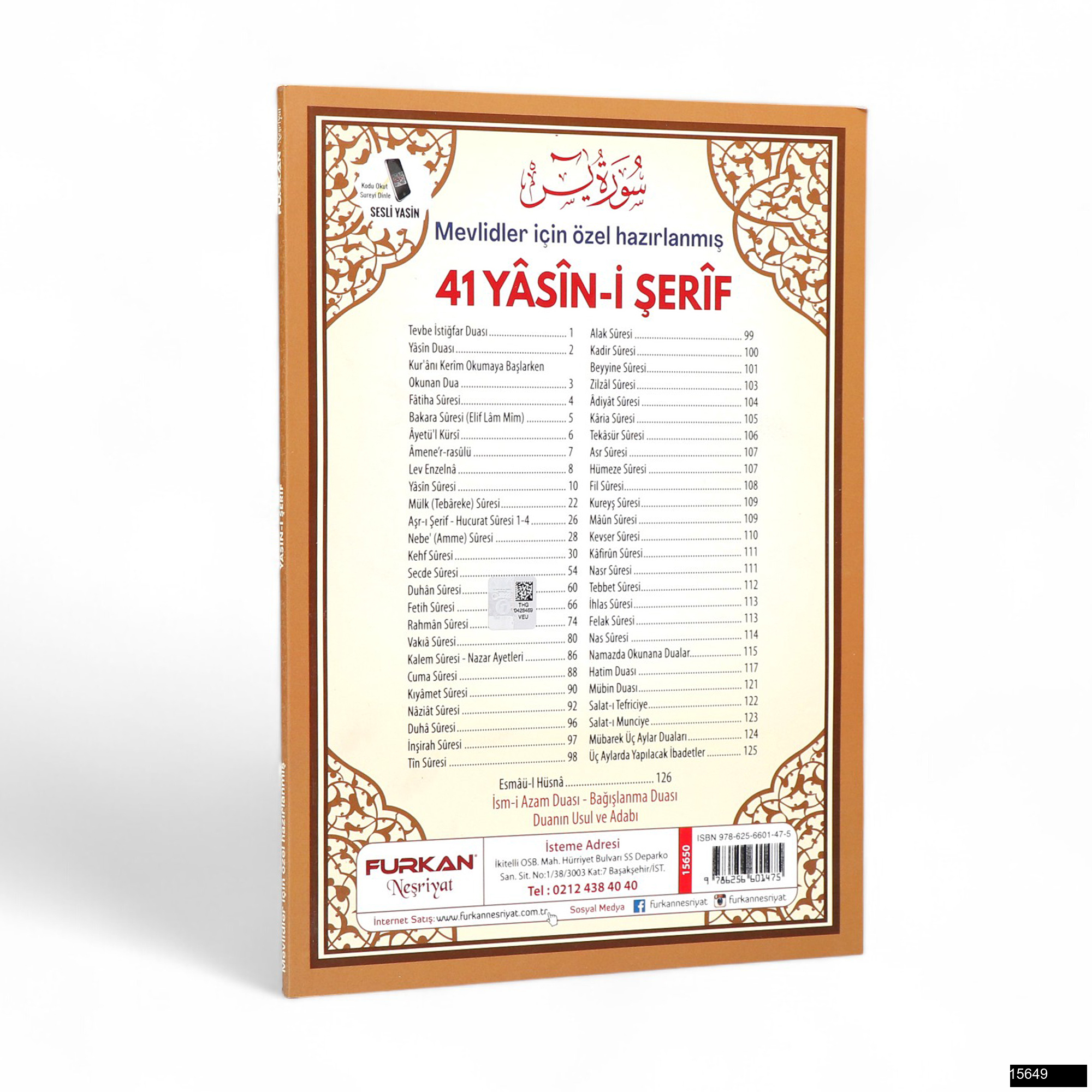 Marifet Rahle Boy 128 Sayfa 3lu Karton Kapak 41 Yasin