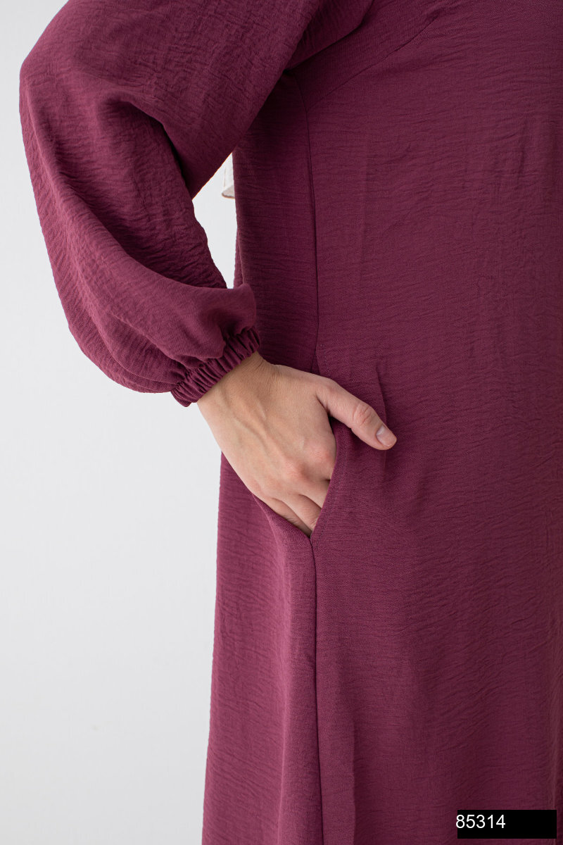 Modamiss Aerobin Kumas Bayan Hac Ve Umre Elbisesi 2 Parca   Gul Kurusu