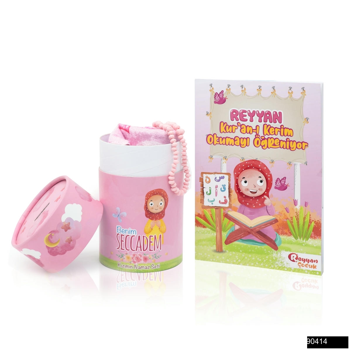 Reyyan Cocuk   Kuran Kerim Okumayi Ogreniyorum Elif Ba Furkan Nesriyat Cocuk Serisi Kumbarali Silindir Kutu Turkce Reyyan Cocuk   Seccade Gul Kokulu Tesbih