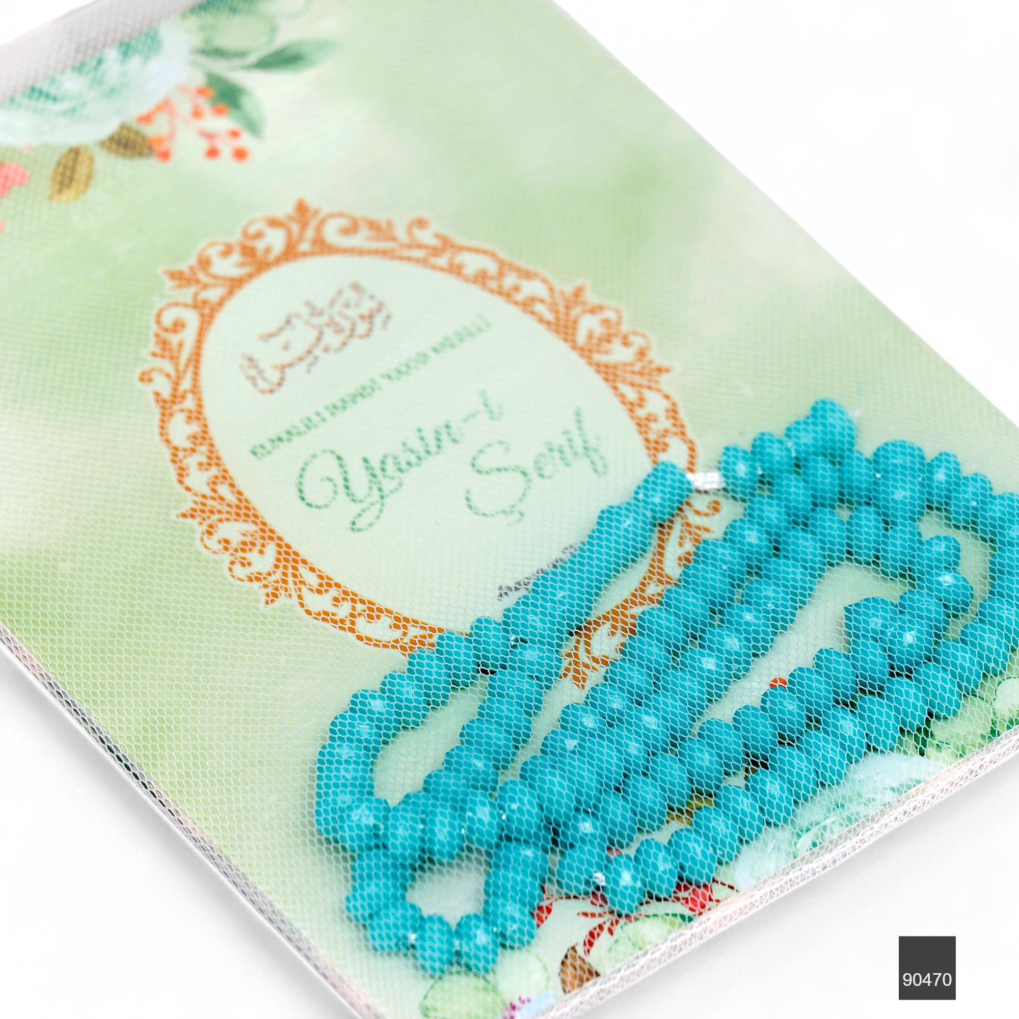 Tul Kese Icerisinde Gulistan Canta Boy 80 Sayfa 3lu Karton Kapak Yasin Gul Kokulu Tesbih Seti